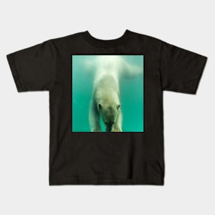 Polar bear swimming under water Kids T-Shirt